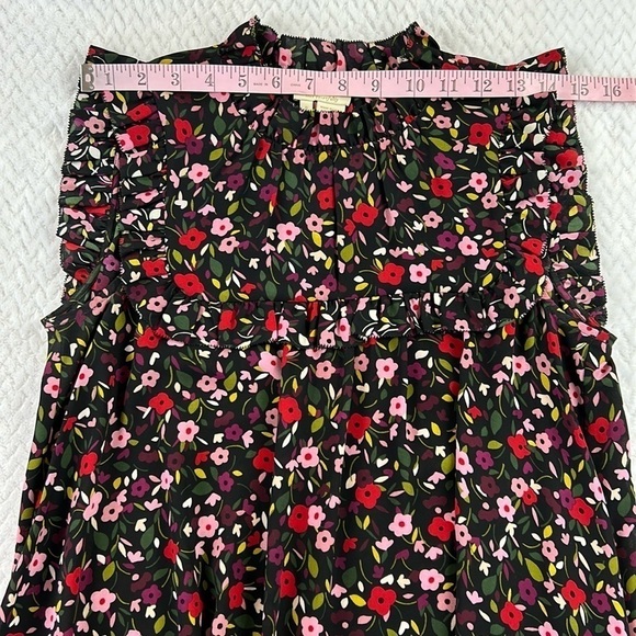 Kate Spade Floral Ruffle Trim Blouse/Top - Picture 4 of 17